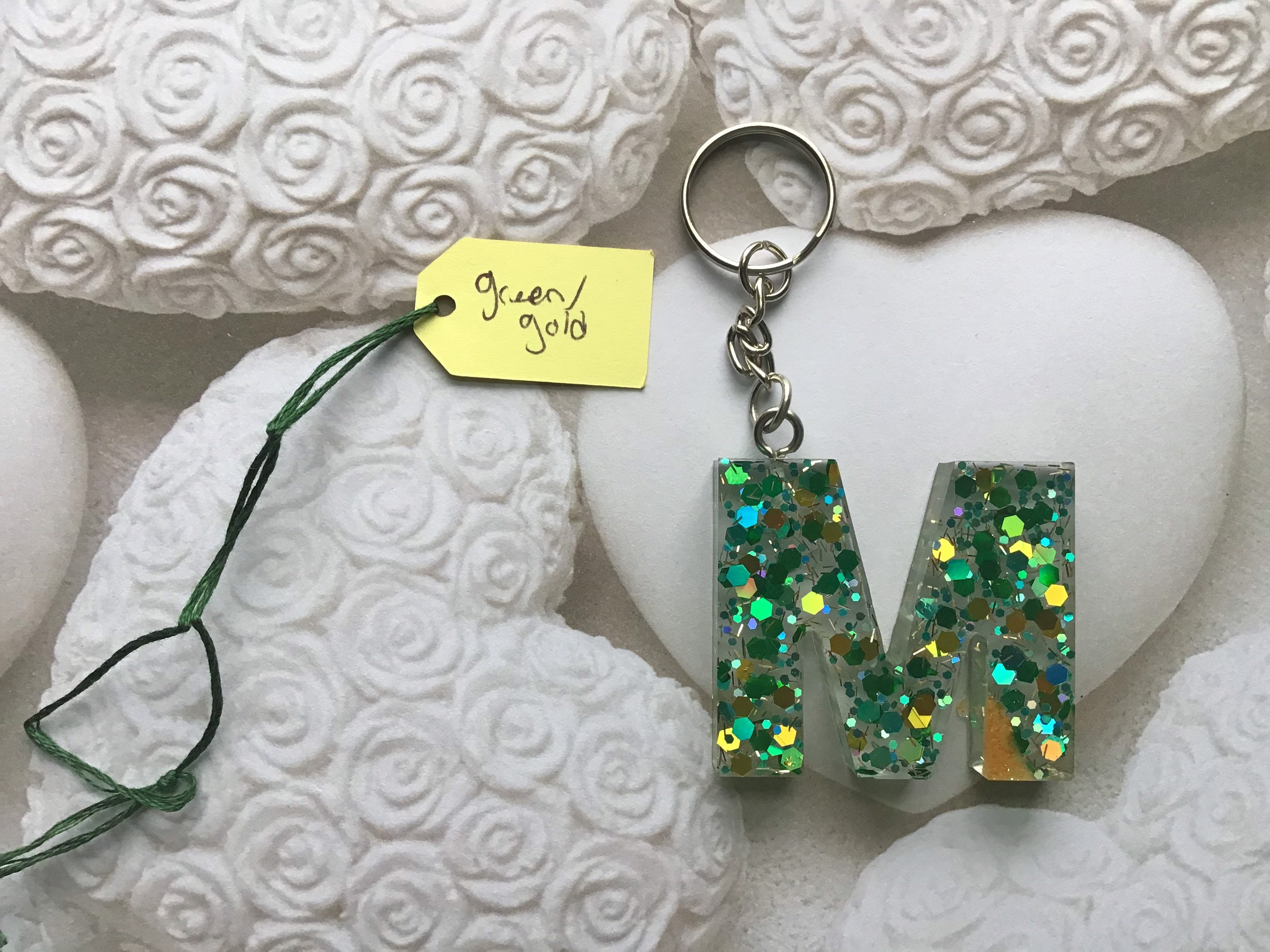 Letter M Keychain Etsy