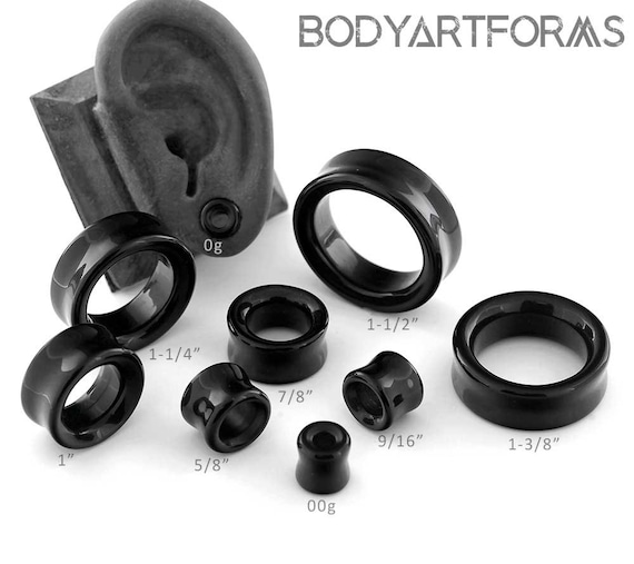 Black Onyx Eyelets 0g 00g 7 16 1 2 9 16 Etsy Ireland