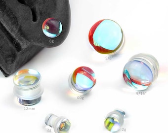 Single Flare Polaris Glass Plugs 2g, 0g, 00g/10mm, 7/16", 12mm, 9/16", 5/8"