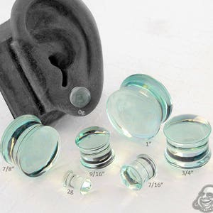 DF Aquamarine Colorfront Glass Plugs (2g, 1g, 0g, 9mm, 10mm, 7/16&quot;, 1/2&quot; , 9/16&quot;, 5/8&quot;, 3/4&quot;, 7/8&quot;, and 1&quot;)