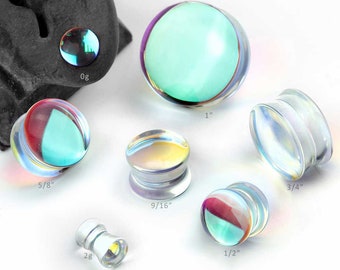 Double Flare Polaris Glass Plugs 2g, 0g, 00g, 1/2", 9/16", 5/8", 3/4", 7/8", 1"