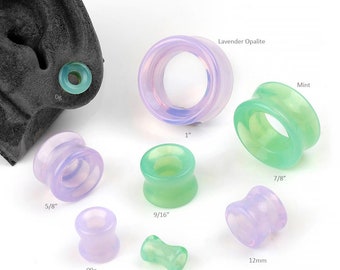 Double Flare Glass Eyelets 2g (6.5mm), 0g, 00g (10mm), 7/16", 1/2", 9/16", 5/8", 3/4", 7/8", 1" (sold in pairs) :