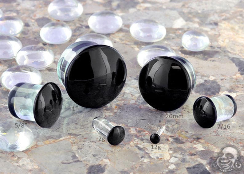 Single Flare Black Dome Plugs 14g, 12g, 10g, 8g, 6g, 4g, 2g, 1g, 0g, 9mm, 10mm, 7/16, 12mm, 9/16, 5/8, 18mm, 20mm, 7/8, 1 image 1