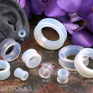 Opalite Eyelets 0g, 00g, 7/16&quot;, 1/2&quot;,  9/16&quot;, 5/8&quot;, 3/4&quot;, 7/8&quot;, 1&quot;, 1-1/4&quot;, 1-3/8&quot;, 1-1/2&quot; (Sold as pairs)