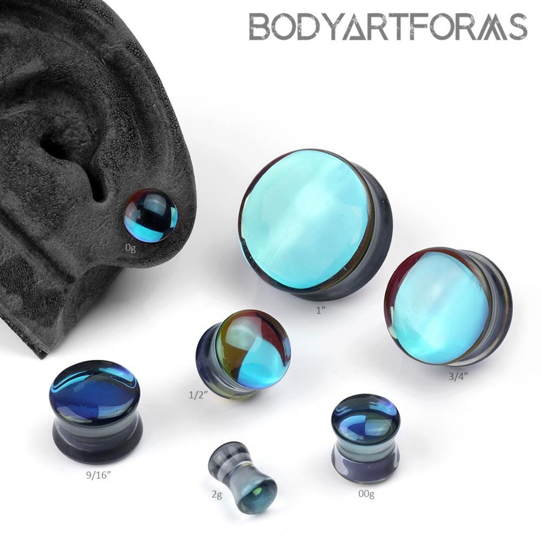 Blue Quartz Double Flared  Plugs (0 gauge - 1 inch) main image 1