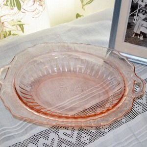 K0053 Anchor Hocking Mayfair Pink Depression Glass Oval Vegetable Bowl