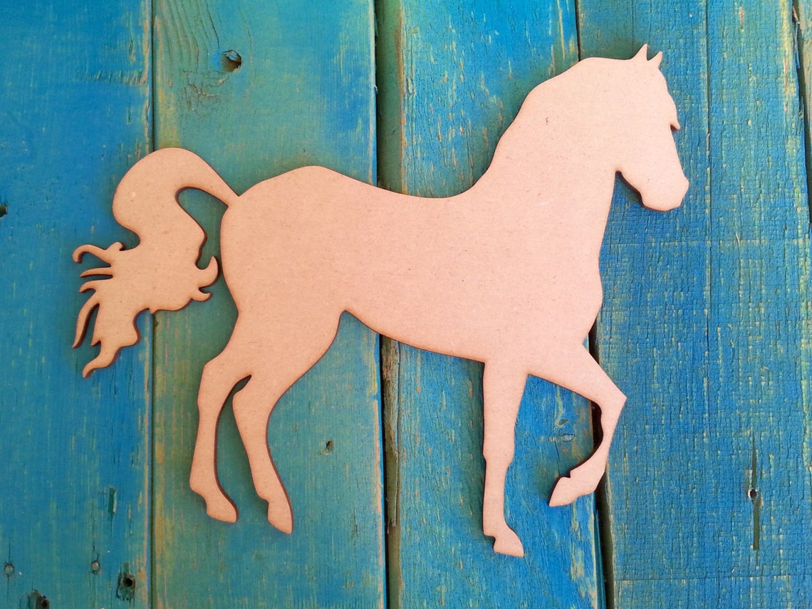 Unfinished, Wooden, Horse, DIY Craft, Unpainted for Wall Decor, Wreath