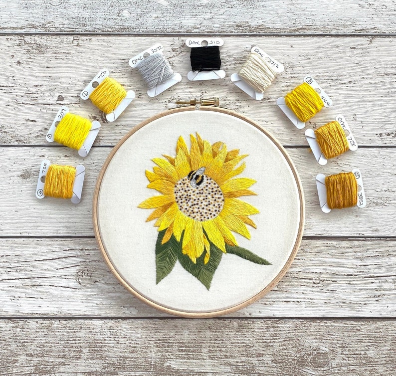 Sunflower Hand Embroidery Pattern PDF Pattern Digital Etsy UK