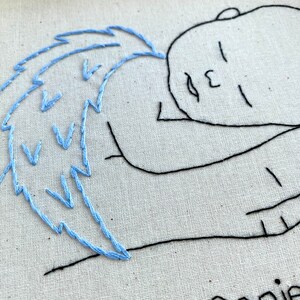 Angel Baby & Pansies Hand Embroidery Pattern Forever Loved PDF Pattern image 4