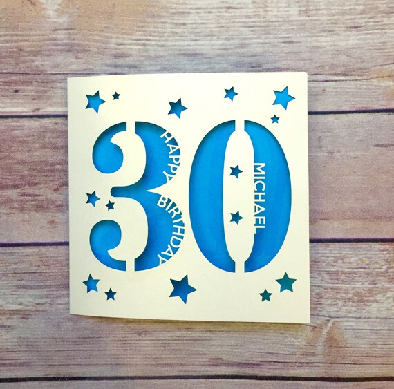 Personalised 30th Birthday Card. Thirty Card Custom Card | Etsy
