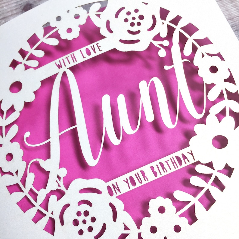Personalised Aunt Floral Birthday Card Happy Birthday