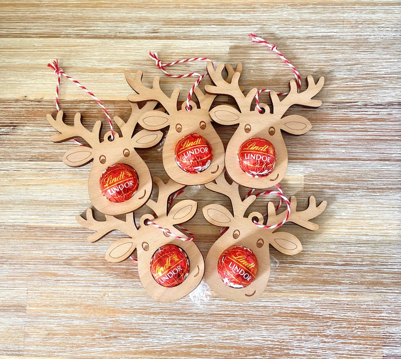 Lindt Lindor Reindeer Christmas Decorations Chocolate Tree Etsy UK