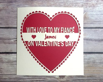 Personalised Fiance Valentines Card, Valentine's Day 2021, Next Valentine's we'll be married, Lasercut, Lockdown 2021, Soulmate, Papercut