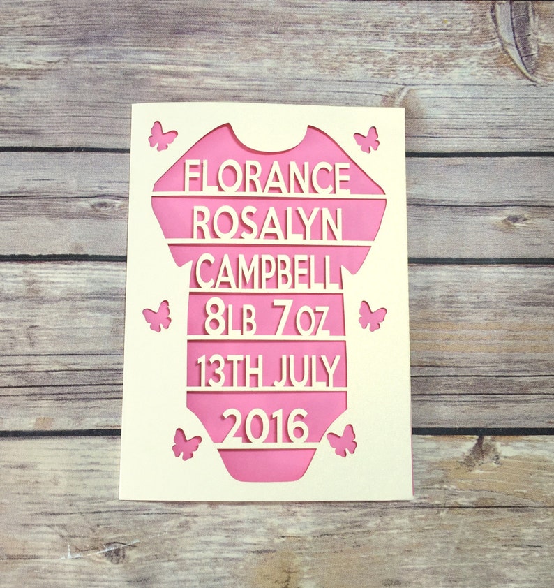Baby Girl Card Personalised Baby Card New Baby Girl New Etsy UK