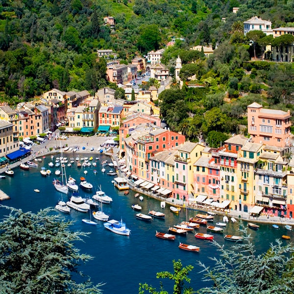 Portofino Italy, Italy Wall Art, Print Of Portofino Italy, Ligurian Coast Italy, Portofino From Above, Italy Decor, Italian Coast