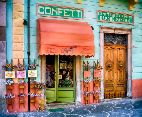 Italy, Italy Travel, Abruzzi Village, Sulmona Photo, Storefront Print,  Confetti Shop, Abruzzi Wall Decor -  Sweden