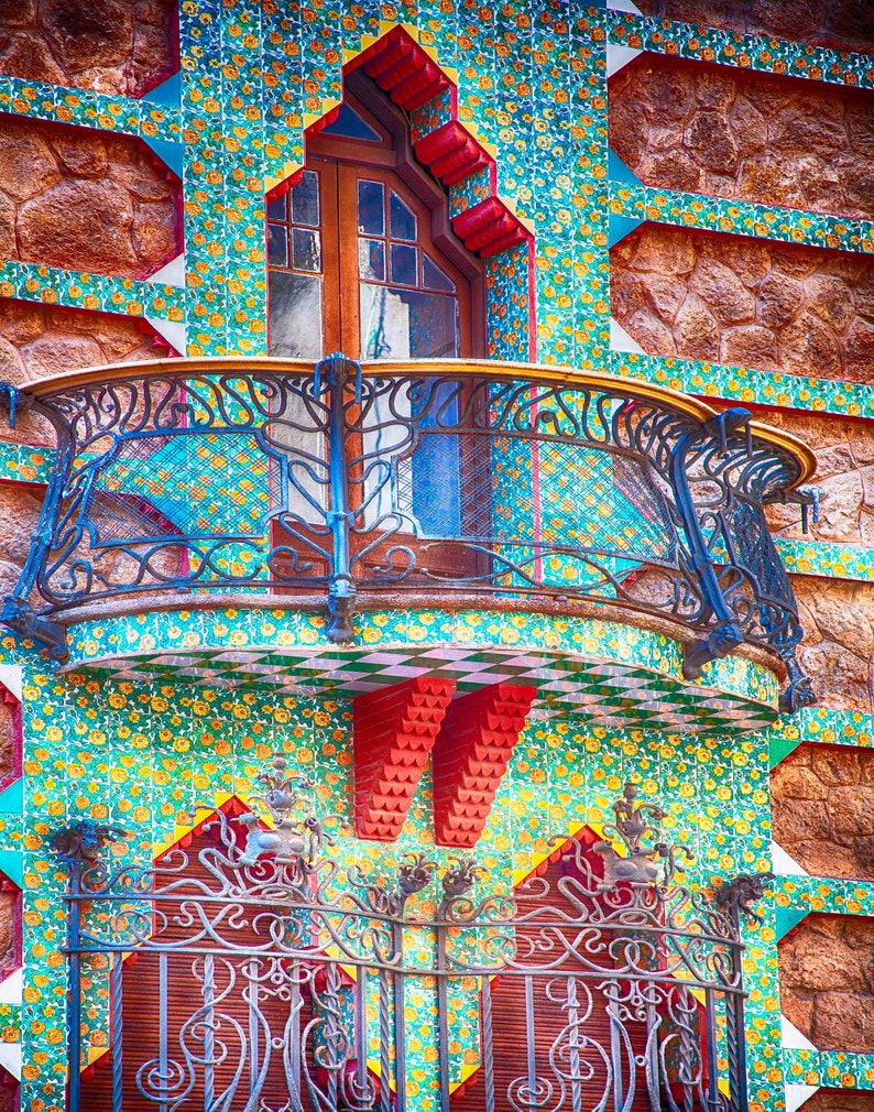 Barcelona Spain, Gaudi, Remarkable Windows, Barcelona Photo, Gaudi Style Print image 1