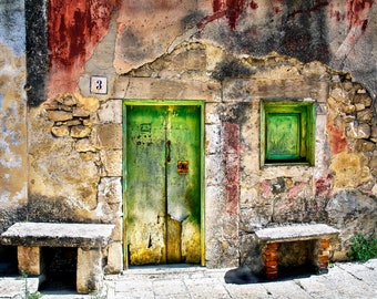 Italy Travel, Sicily Photo, Modica Alta Sicily, Stone Building, Vibrant Colors, Sicily Hilltown