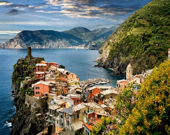 Cinque Terre Italy, Vernazza Village, Italian Coast, Five Villages, Italy Wall Decor, Vernazza Photo, Ligurian Coast, Vernazza Art