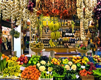 Fruit Vegetable Market, Florence Italy Market, Colorful Market Photo, Italy Wall Decor, Fine Art Photograph, Large Wall Art, Indoor Market