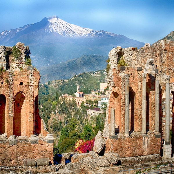 Sicily, Sicily Photo, Sicily Travel, Mount Etna, Greek Theatre, Taormina Sight, Sicily Wall Decor, Sicily Landmark, Taormina Travel