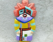 Vintage Kachina Doll Ceramic Christmas Ornament Southwestern 3.5 quot B