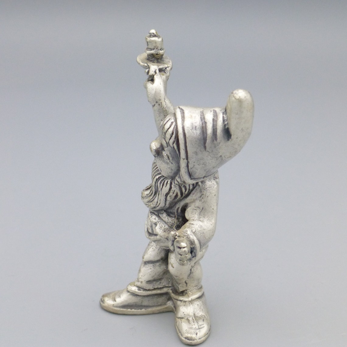 Vintage Pewter Gnome Elf Dwarf Figurine Holding Candle Made in Etsy