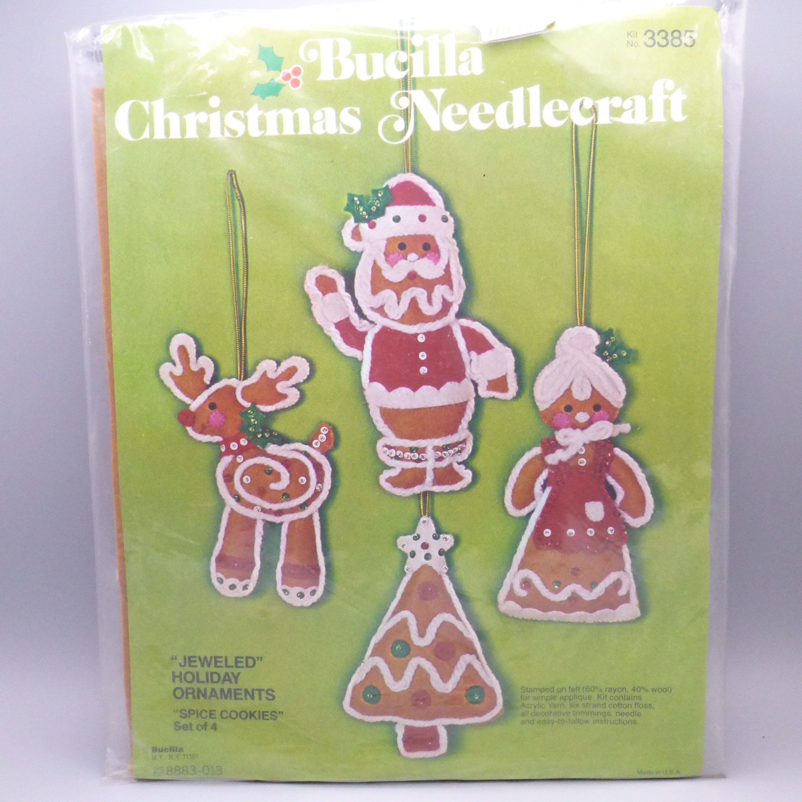 Bucilla Vintage Bucilla Christmas Needlecraft Kit- Jeweled Holiday Ornaments- Nursery Rhymes (Set of 5)