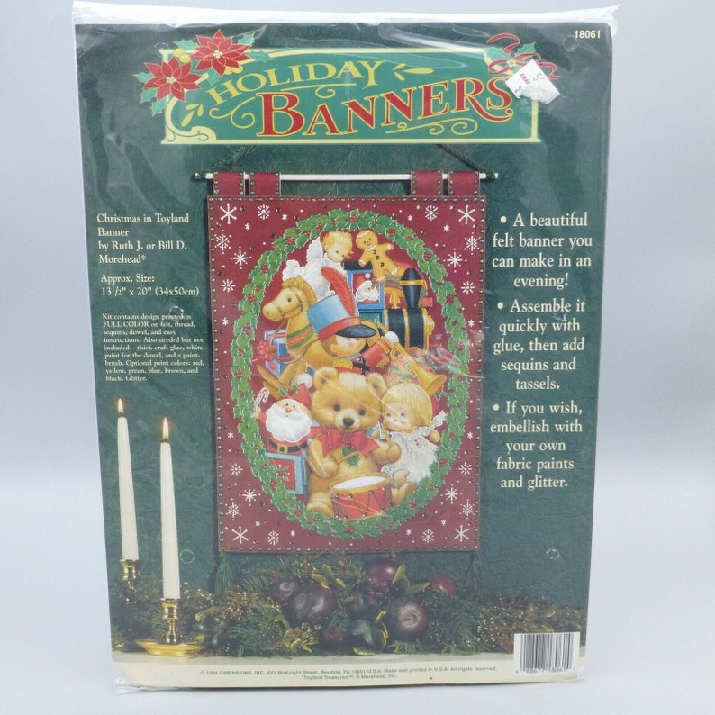 Vintage Dimensions Sequin Felt Christmas in Toyland Banner Kit  Etsy