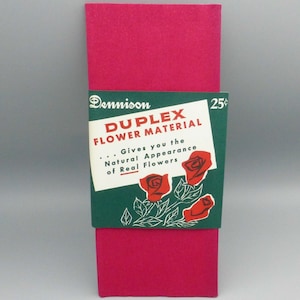 Vintage Dennison Duplex Crepe Paper Dark Pink Magenta Flowers Crafts