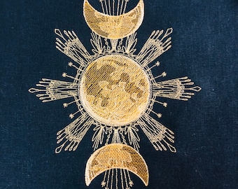 The Golden Moon Phases : Altar Cloth