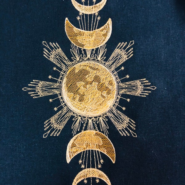 The Golden Moon Phases : Altar Cloth