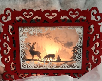 Embroidered Wonderment Shadow Box: Winter Winderland