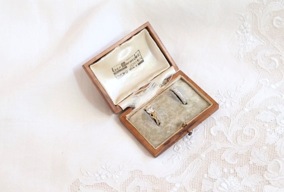 Antique Ring Box, Wooden Engagement Ring Box, Wedd