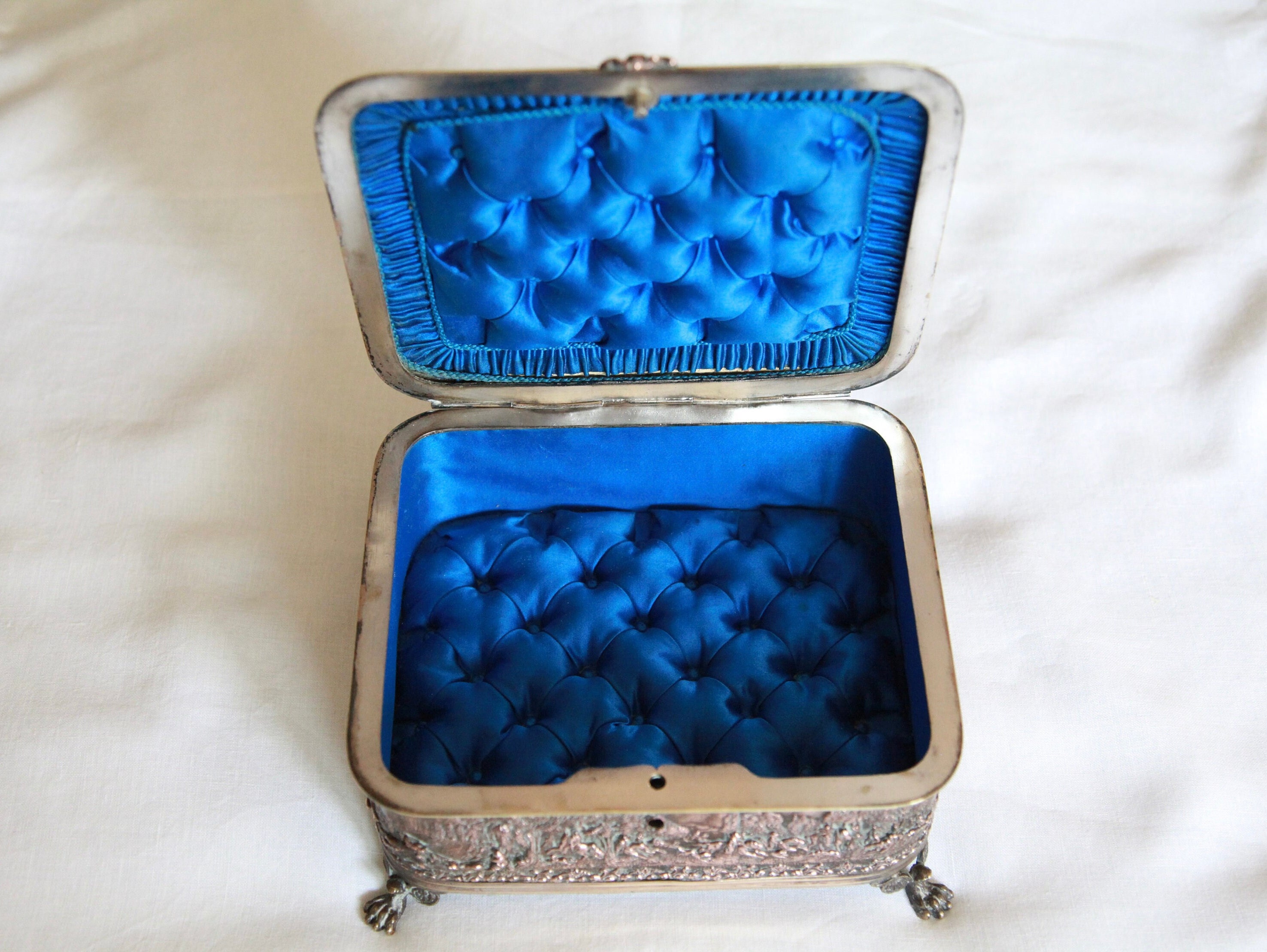 Antique Jewelry Box High Relief Bronze and Silver Jewelry Box Etsy