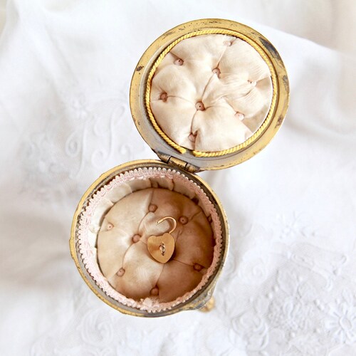 Antique Jewelry Box French Footed Jewelry Box Silk Tufted Etsy