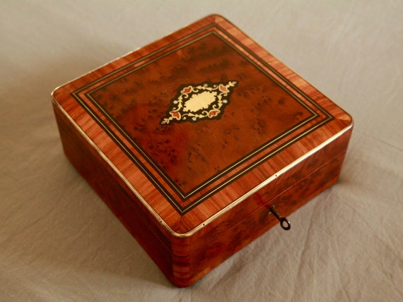 SOLD - Antique Marquetry Jewelry Box, Napoleon II… - image 6