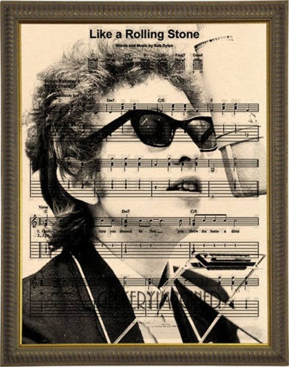 Bob Dylan Art Bob Dylan Music Sheet Art Bob Dylan Print Bob Etsy