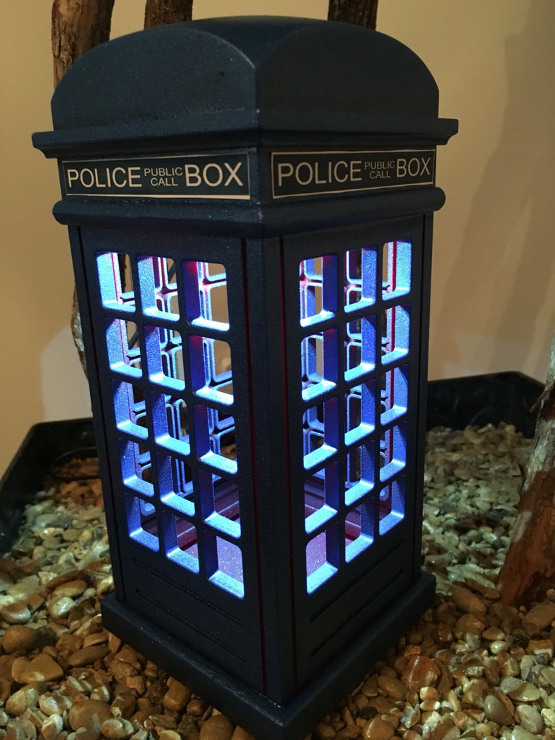 Dr Who Tardis Inspired Lamp Tardis Lamp Dr Who Lamp Accent Etsy