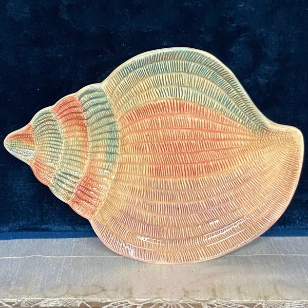 Fitz and Floyd Omnibus Caribbean Pastel Colored Conch Shell Salad Plate