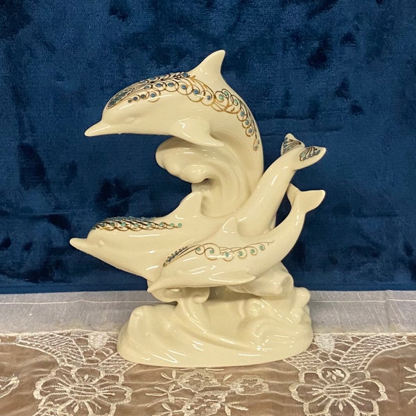Lenox China Jewels Collection Frolicking Dolphins Figurine