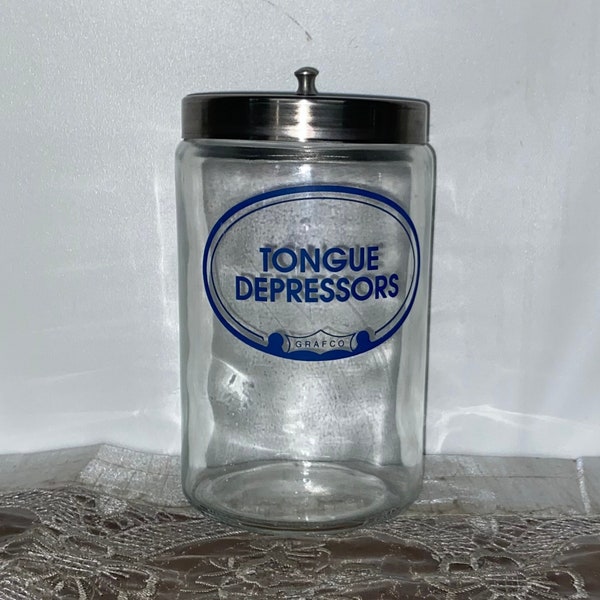 Grafco TONGUE DEPRESSORS Medical Jar with Stainless Steel Lid