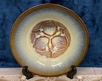 BILL CAMPBELL Studio ART Pottery Drip Glaze Crystalline Floral Pattern Bowl Signed