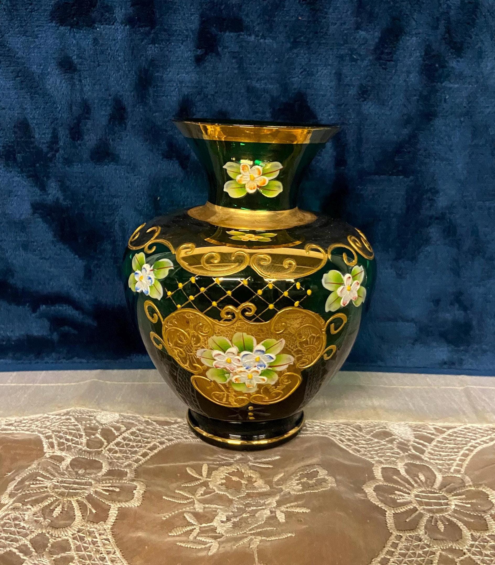 Moser Green Vase - Etsy Moser Green Vase - Etsy