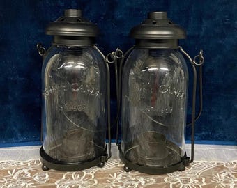 YANKEE CANDLE Mason Jar Tealight LANTERNS Pair of 2