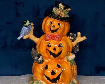 NOBLE EXCELLENCE Stacked Jack-O-Lantern Halloween Centerpiece
