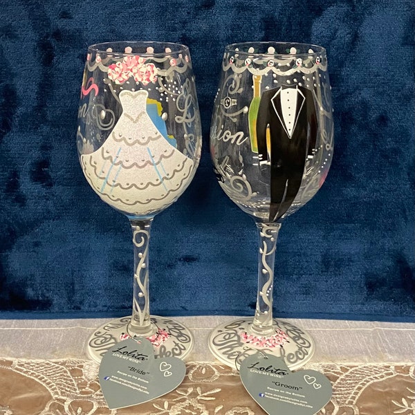 ENESCO Designs by Lolita Bride & Groom Wine Glass Set