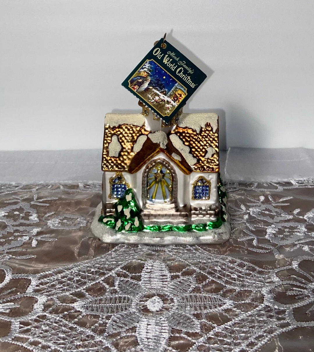 Merck Family Old World Christmas Blown Glass Church Christmas Tree
