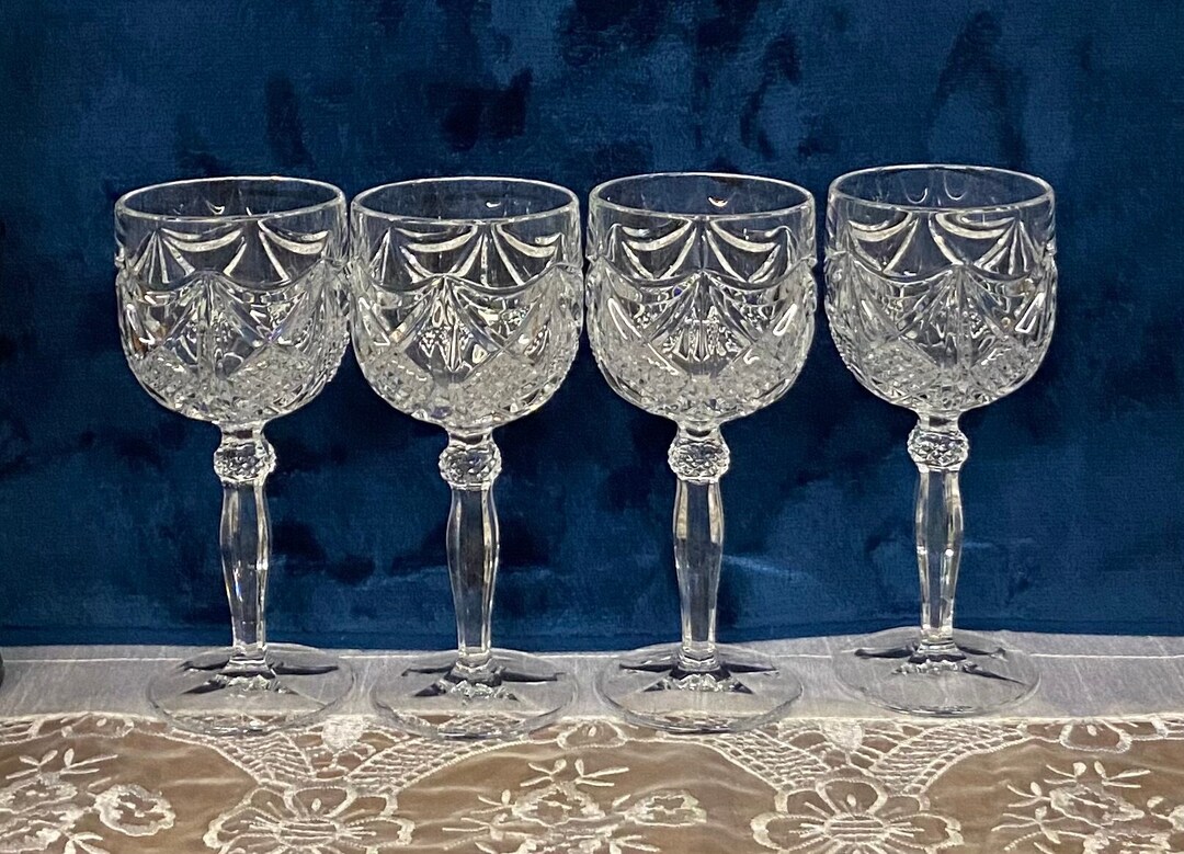 Nachtmann Eduard Crystal Wine Glasses Set of 4 Etsy