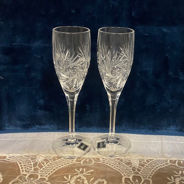 Mikasa Astra Crystal Champagne Flutes Set of 2